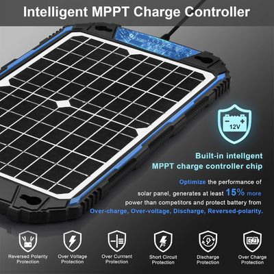 12W 12V Güneş Paneli Tükle Şarj Aracı Güneş Enerjisiyle Yürütülen Pil Bakımcısı MPPT
