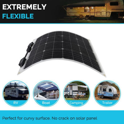 Yarım esnek Monocrystalline Esnek Güneş Paneli 12 Volt Marine RV motorhome için 4wd