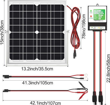 20W 12V güneş paneli pil şarj cihazı motorlu otomobil için