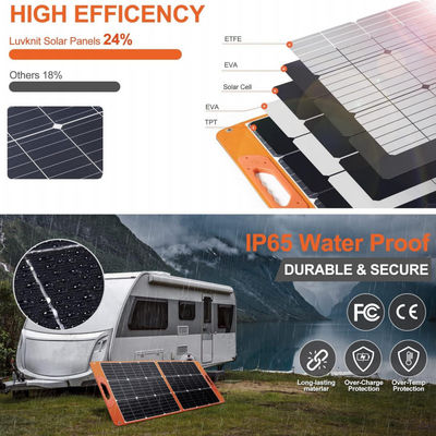 Kamp Yürüyüşleri için Katlanabilir 100W RV Şebeke Dışı Güneş Sistemi Paketi