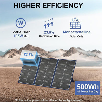Güç santrali için esnek katlanabilir güneş battaniyesi 105W 20V