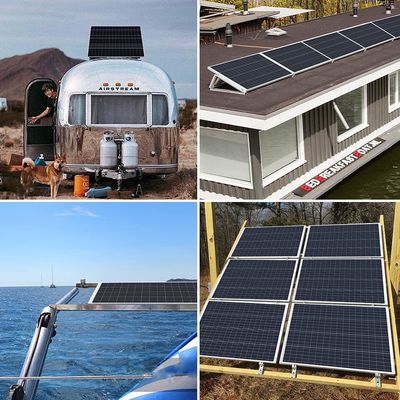 100W 12V 9BB Fotovoltaik Balkon Güneş Panelleri Karavan Kamyonetler Deniz Teknesi