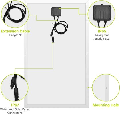 160W Şebekeden Dışarı Monokristal PV Hücre Modülü Mono Poly Güneş Paneli 12V