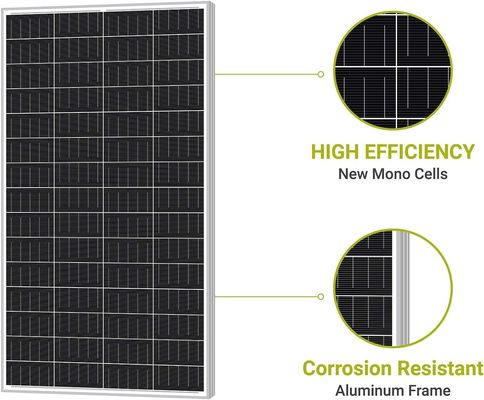 160W Şebekeden Dışarı Monokristal PV Hücre Modülü Mono Poly Güneş Paneli 12V