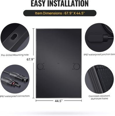 400W 10BB Hafif Sert Güneş Panelleri Mono Güneş Modülü OEM