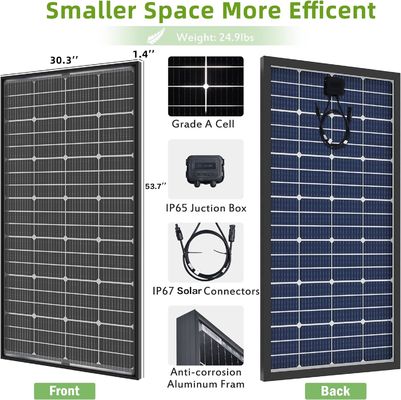 200W Güneş Monokristalin Pv Panelleri 12V 10BB RV Ev için Modülü