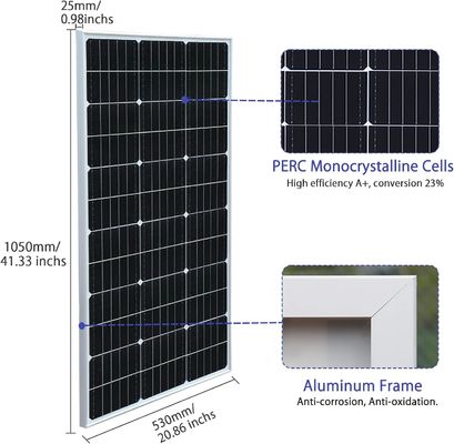 200 Watt 24V Sert Güneş Paneli Monokristalin Modülü Şebekeden Uzak Sistem