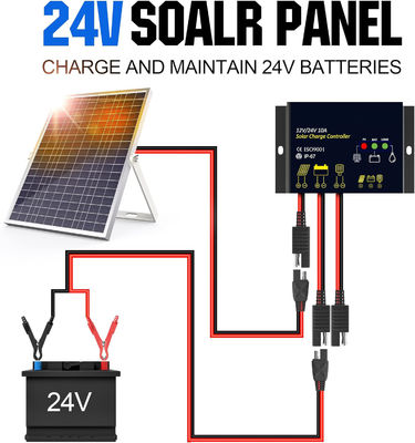 30 Watt 24V Güneş Paneli Kit Trickle Şarj Aracı Bakım Kontrolörü