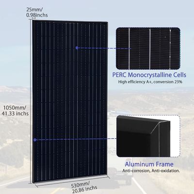 Hafif 200 Watt Monocrystalline Güneş Paneli Güneş PV Modülü