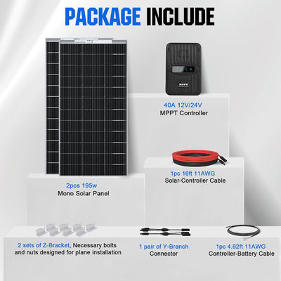 Monocrystalline Güneş Paneli Kit MPPT Şebekeden 400 Watt 12V