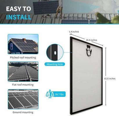 24V 320W Güneş Paneli Kara Araba Releri İçin Şebeke Açık Monocrystalline