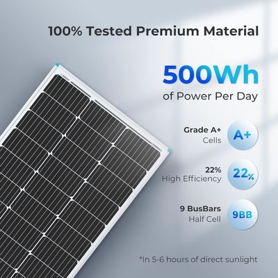 PV Monokristalin Balkon Güneş Panelleri 100 Watt 12V OEM