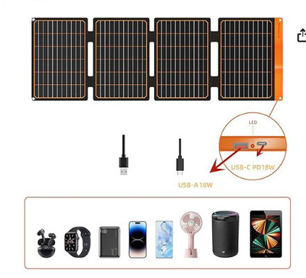 FT40 Küçük USB Portatif Güneş Şarj cihazı Mono Kristalin Modülü IP67 Su geçirmez