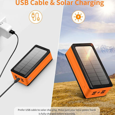 Kablosuz Portatif Güneş Pil Bankası Telefon Şarj cihazı 50000mAh Güç