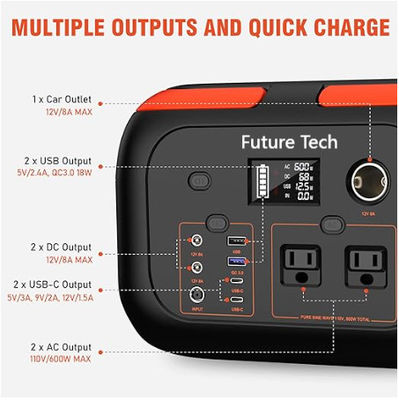 FTMB600 Taşınabilir Güç Santrali Seti 300W,600W Yedek Lityum Pil Paketi Bankası