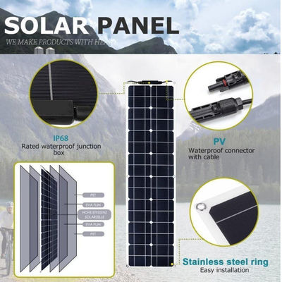 300W Monocrystalline Usb Solar Panel Kit Motorhome için 50A