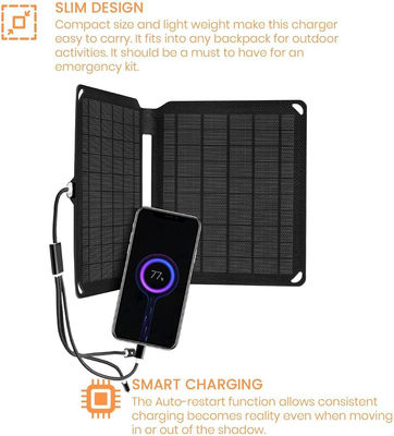 Taşınabilir Monocrystalline Güneş Hücresi Acil ETFE Güneş Paneli Şarj cihazları 10W 5V