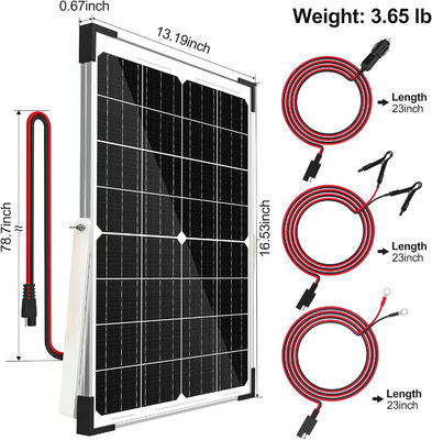 25W Güneş Bataryası Trickle Şarj Araç Motosiklet için 12V