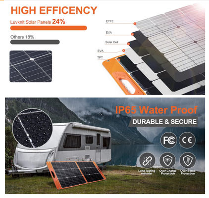 100 Watt Katlanabilir Güneş Battanı Dış mekan için taşınabilir Güneş Panelleri