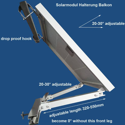 Düzenlenebilir Eğiliş Güneş Paneli Aksesuarları Montaj Brackets Paslanmaz Çelik