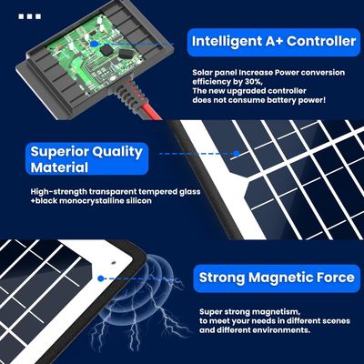 10W 12V manyetik güneş pil şarj cihazı kaydırıcı bakım cihazı su geçirmez tekne için