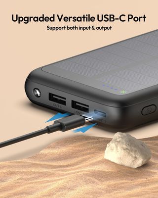 USB C Portable Solar Charger 27000mAh Cep telefonu Tablet için ODM