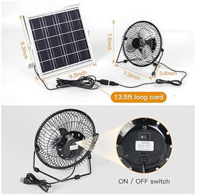 FTB10 Güneş Paneli Egzoz Ventilatörü 6 inç Güneş Enerjisi Ventilatörü Yüksek Hava Akışı 2000RPM 36dB