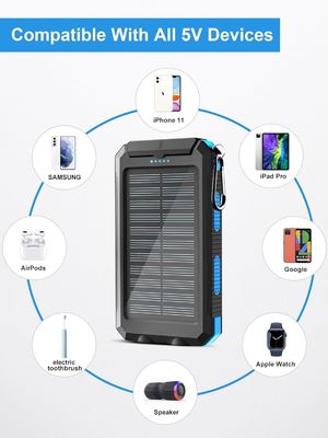 38800mAh Güneş Enerjisi USB Güç Bankası Açık Hava Kampı için Su geçirmez