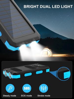 38800mAh Güneş Enerjisi USB Güç Bankası Açık Hava Kampı için Su geçirmez
