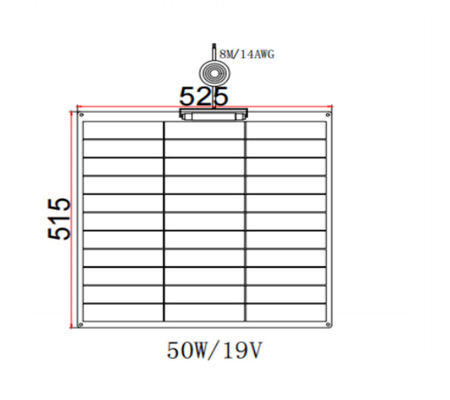 FT50W Esnek Güneş Paneli 50W 12V ETFE yüzeyi ile açık hava için monokristalin